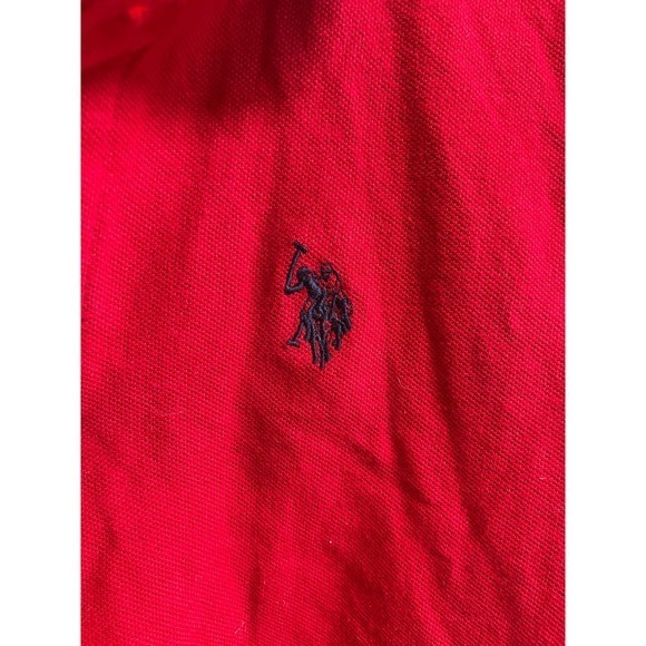 U.S. Polo Assen. Red Button Collard Short‎ Sleeve Shirt, Boys Large (10-12) - Picture 7 of 8